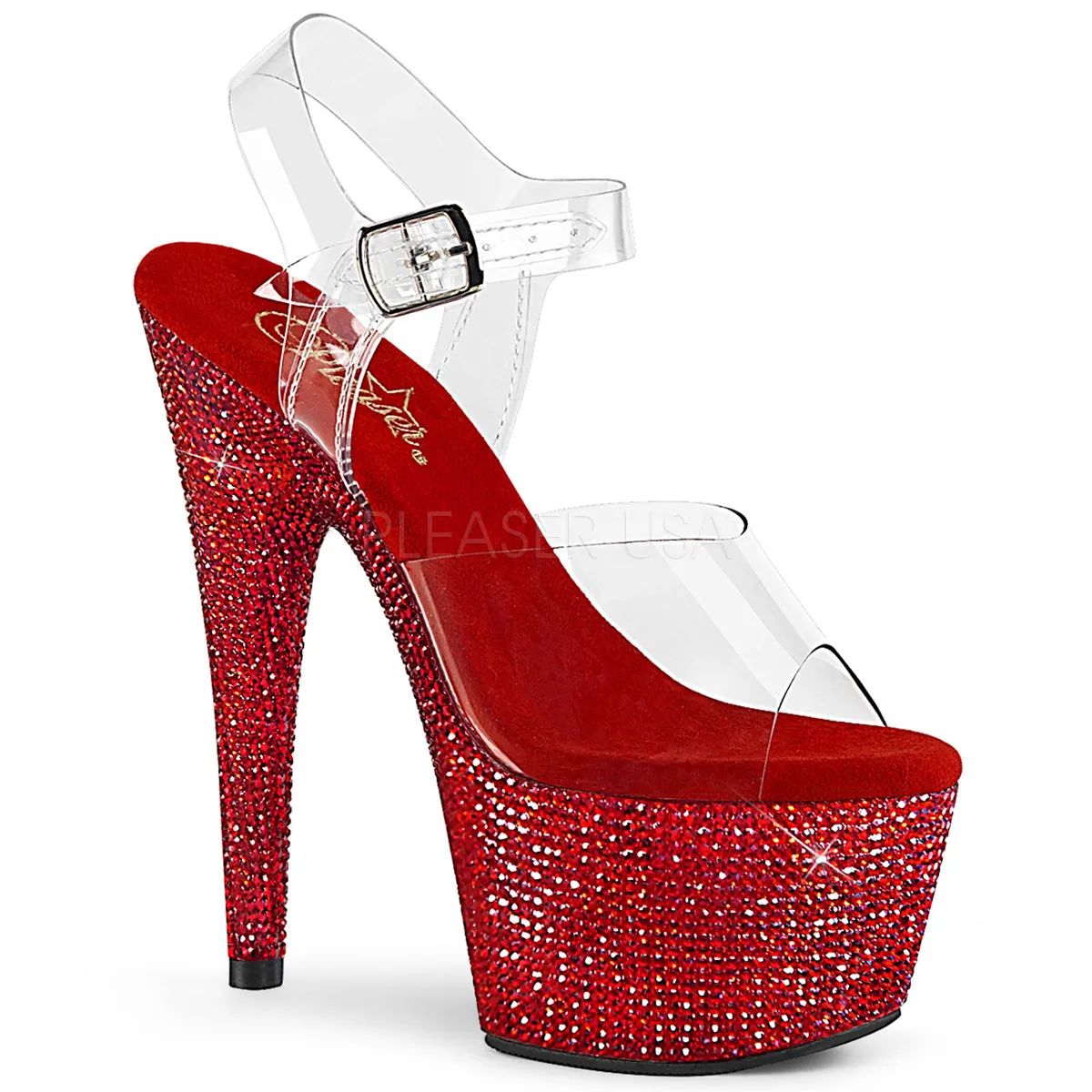 7" Stiletto Rhinestone Platform Slide (BEJEWELED-708DM)