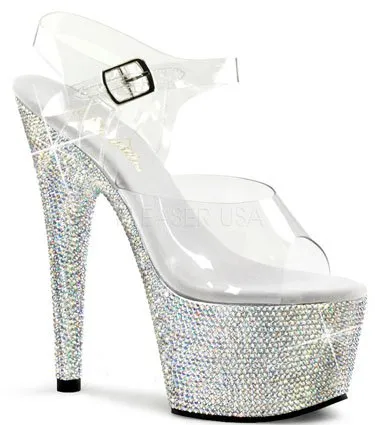 7" Stiletto Rhinestone Platform Slide (BEJEWELED-708DM)