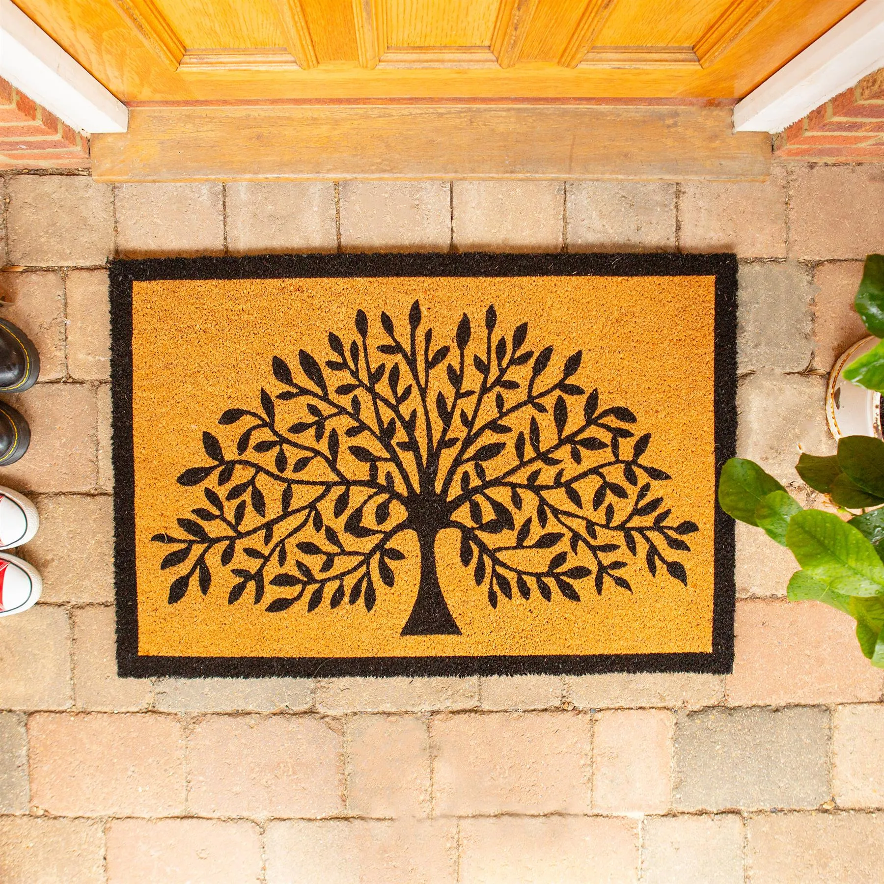 90cm x 60cm Tree of Life Coir Door Mat - By Nicola Spring