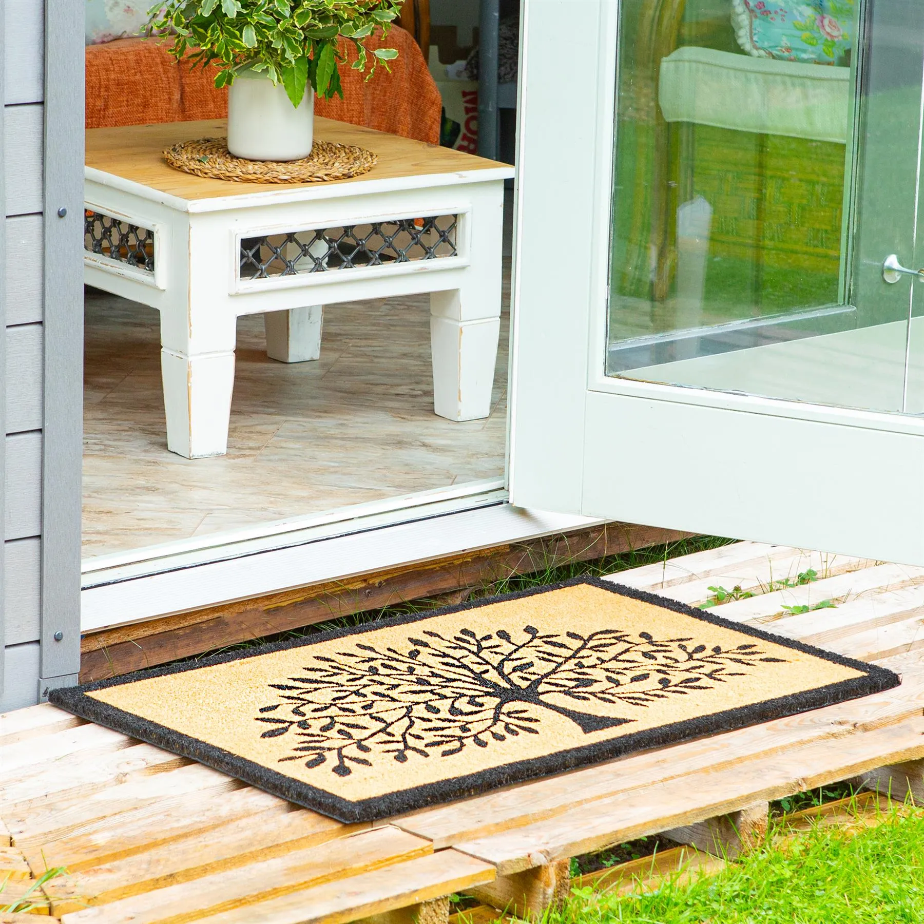 90cm x 60cm Tree of Life Coir Door Mat - By Nicola Spring