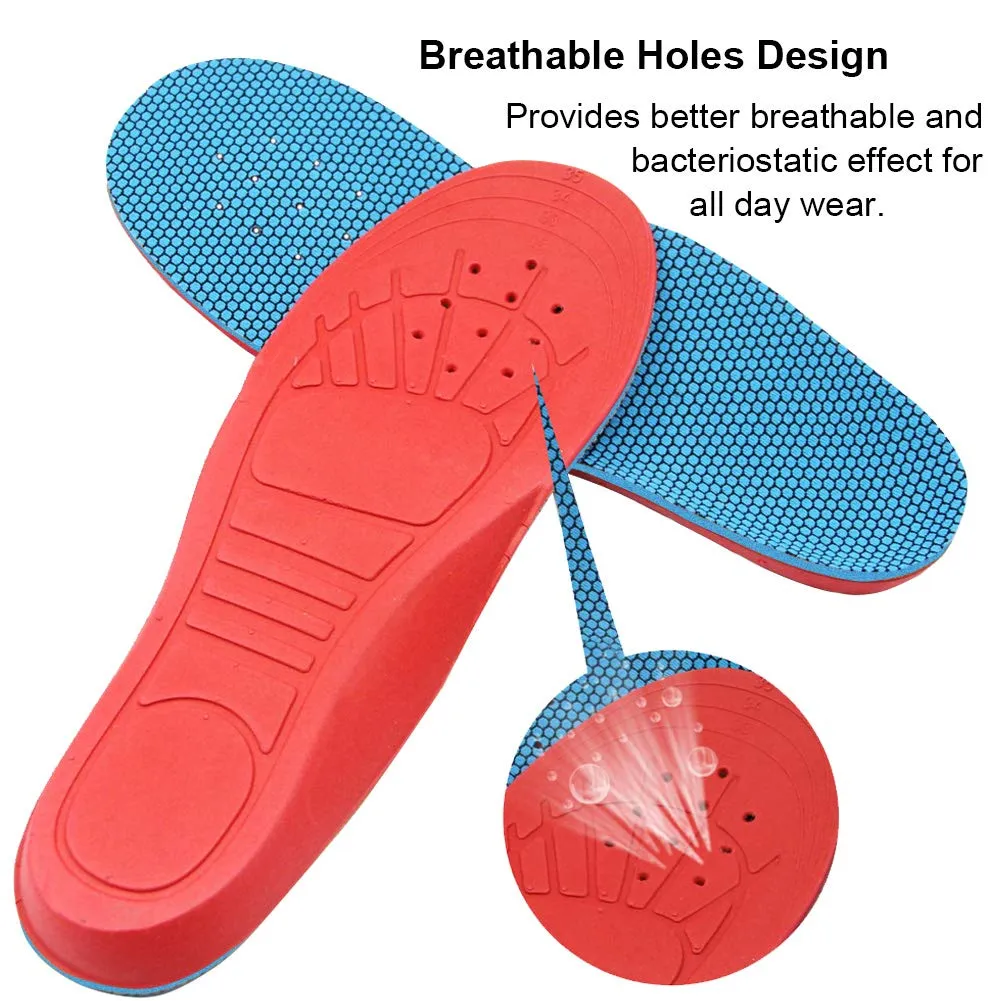 Ailaka Kids Orthotic Cushioning Arch Support Shoe Insoles, Children Pu Foam Inserts for Flat Feet, Plantar Fasciitis, Feet Heel Pain Relief 1-3 M US Little Kid