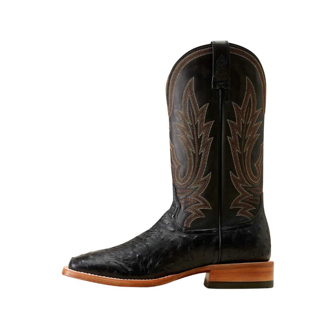 Ariat Men's Showboat Cowboy Black Full Quill Ostrich Boot