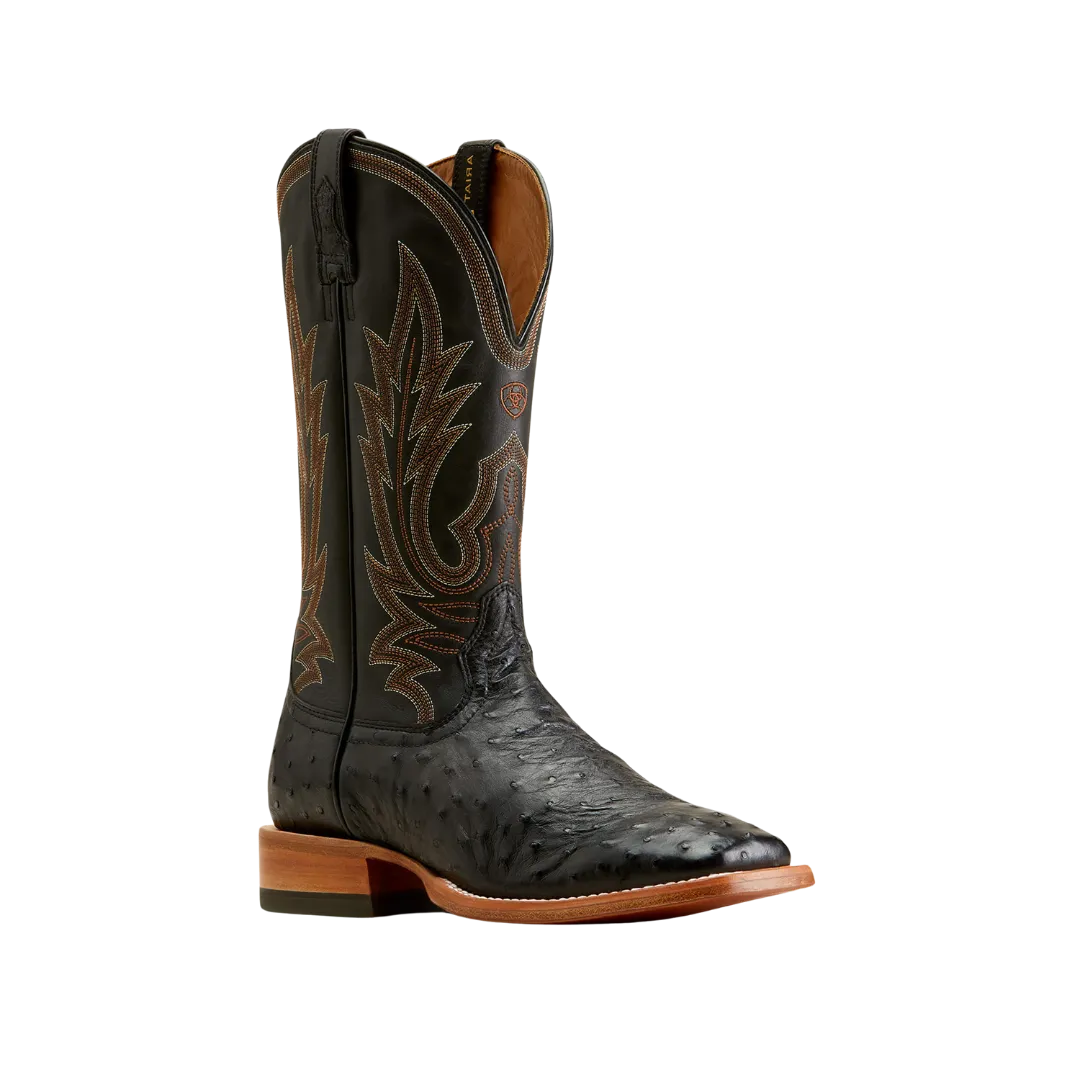 Ariat Men's Showboat Cowboy Black Full Quill Ostrich Boot