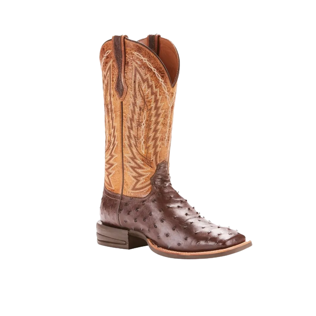 Ariat Men's Tobacco Full Quill Ostrich Relentless Platinum Square Toe Boots