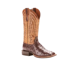 Ariat Men's Tobacco Full Quill Ostrich Relentless Platinum Square Toe Boots