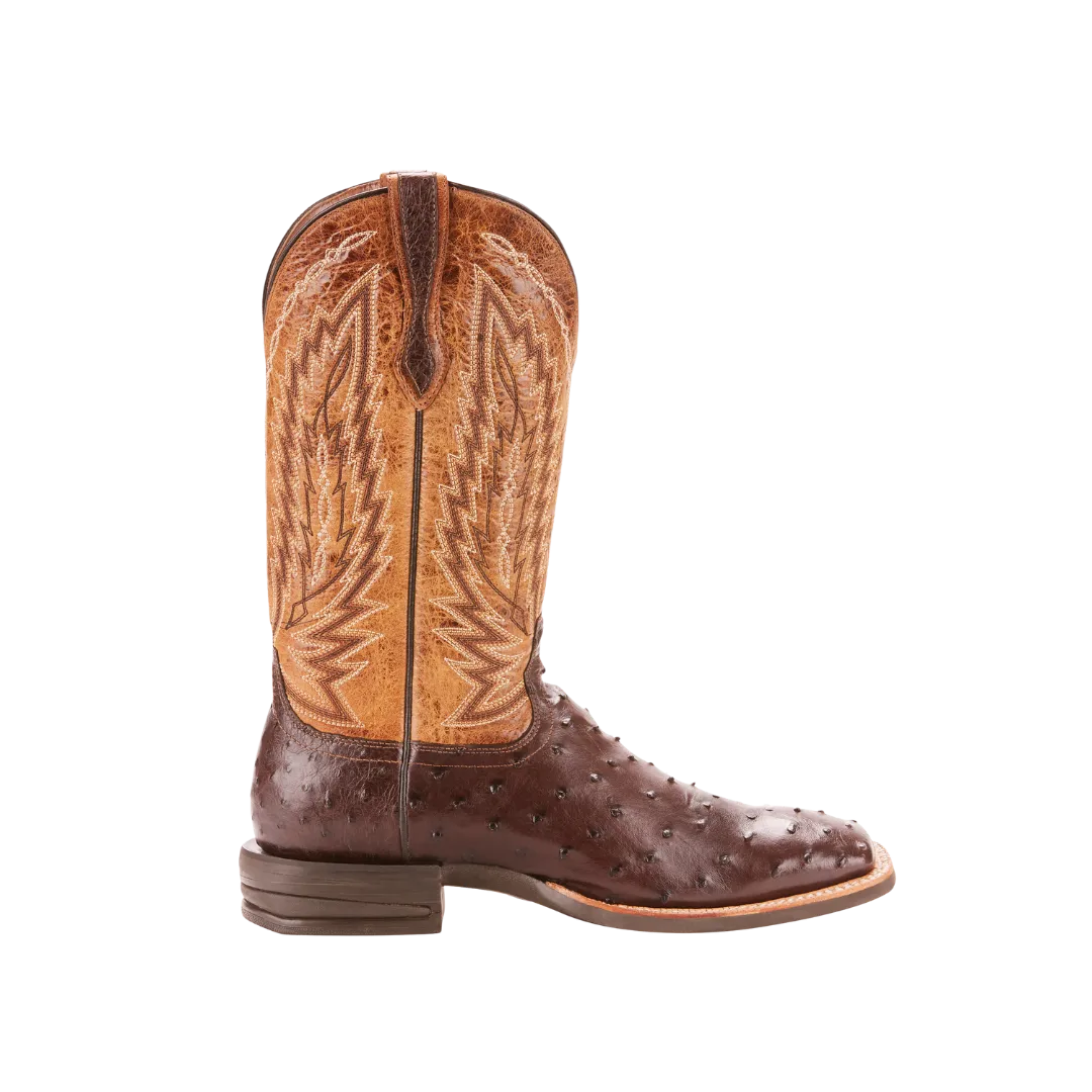 Ariat Men's Tobacco Full Quill Ostrich Relentless Platinum Square Toe Boots