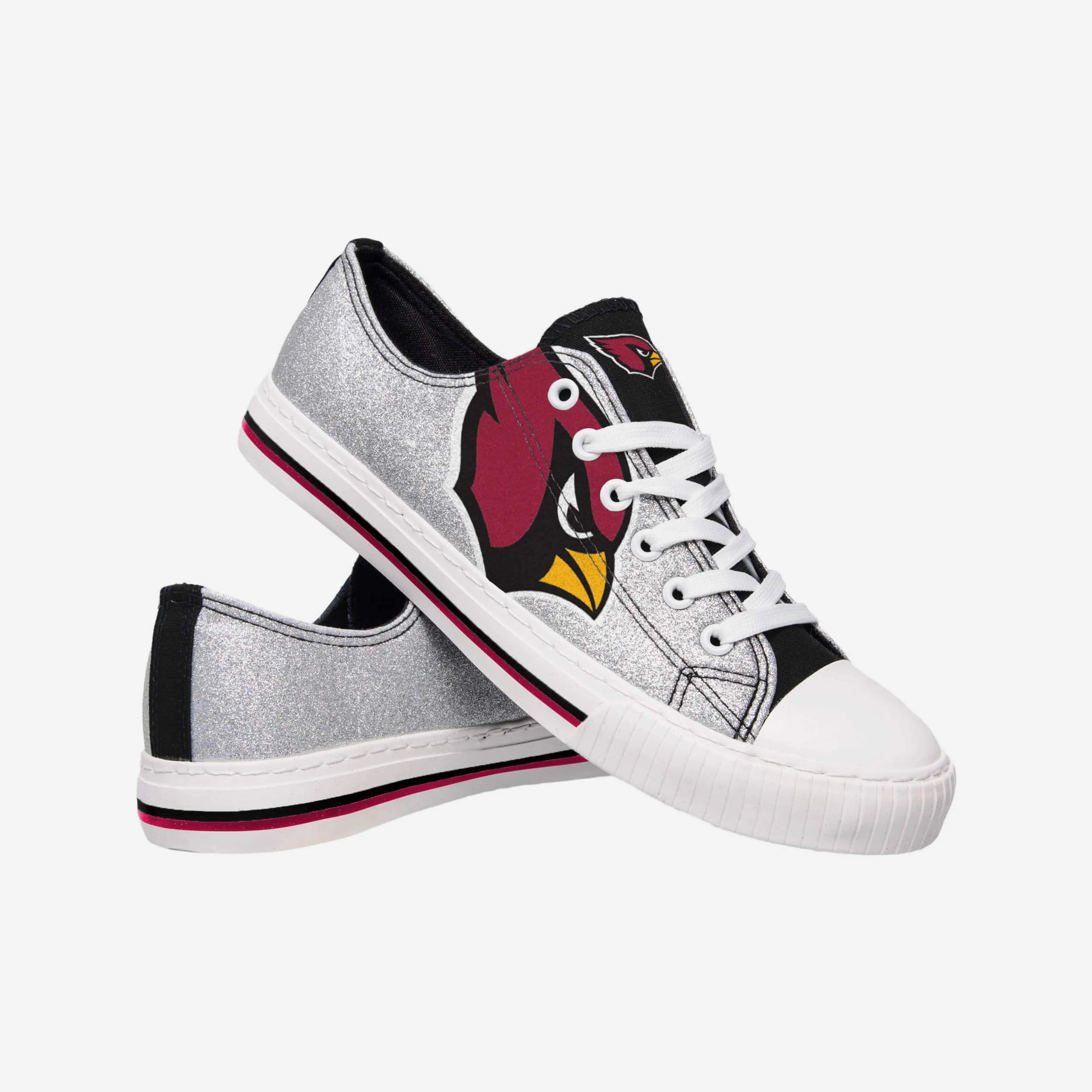 Arizona Cardinals Womens Glitter Low Top Canvas Shoe