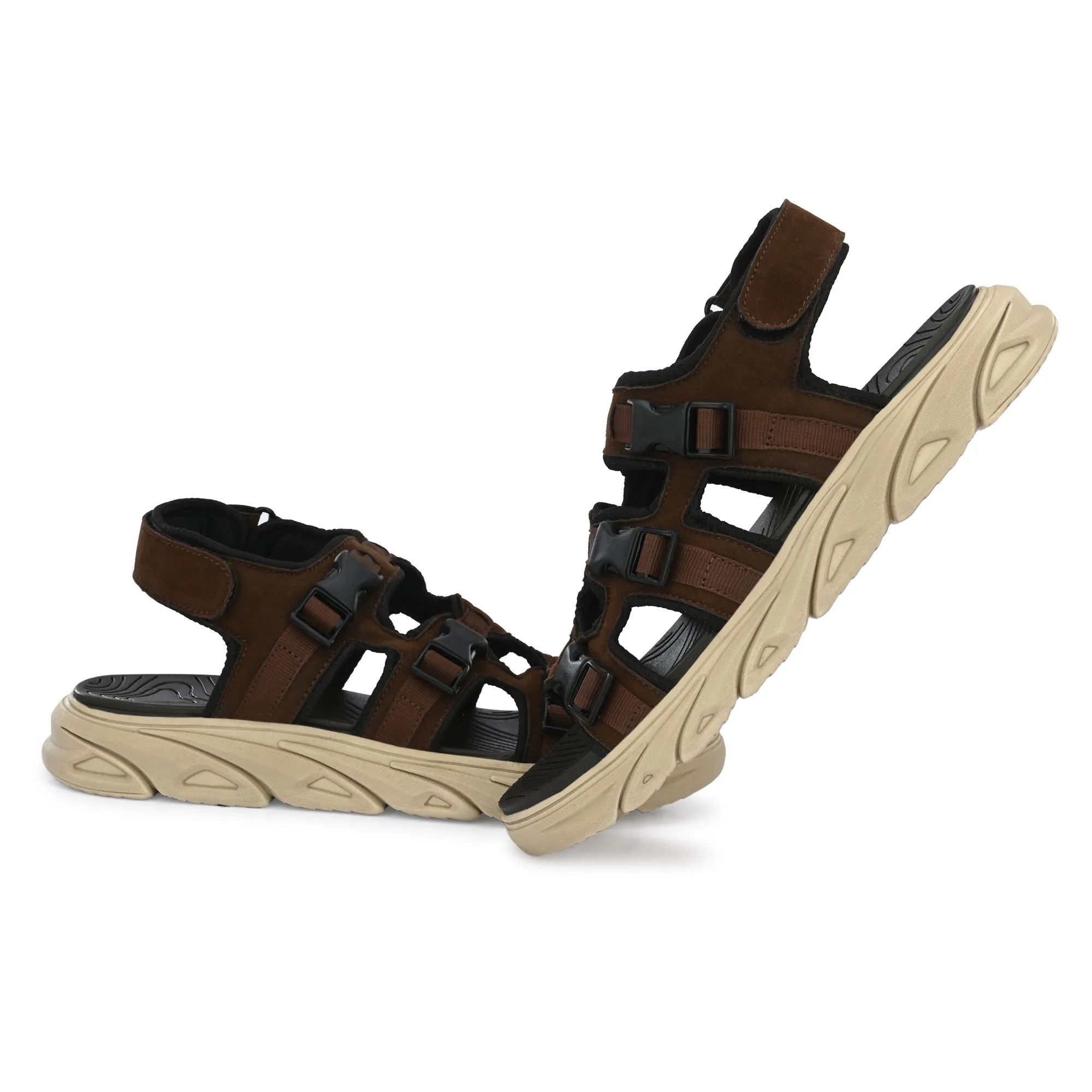 Attitudist Unisex Handcrafted Brown Casual Sandal