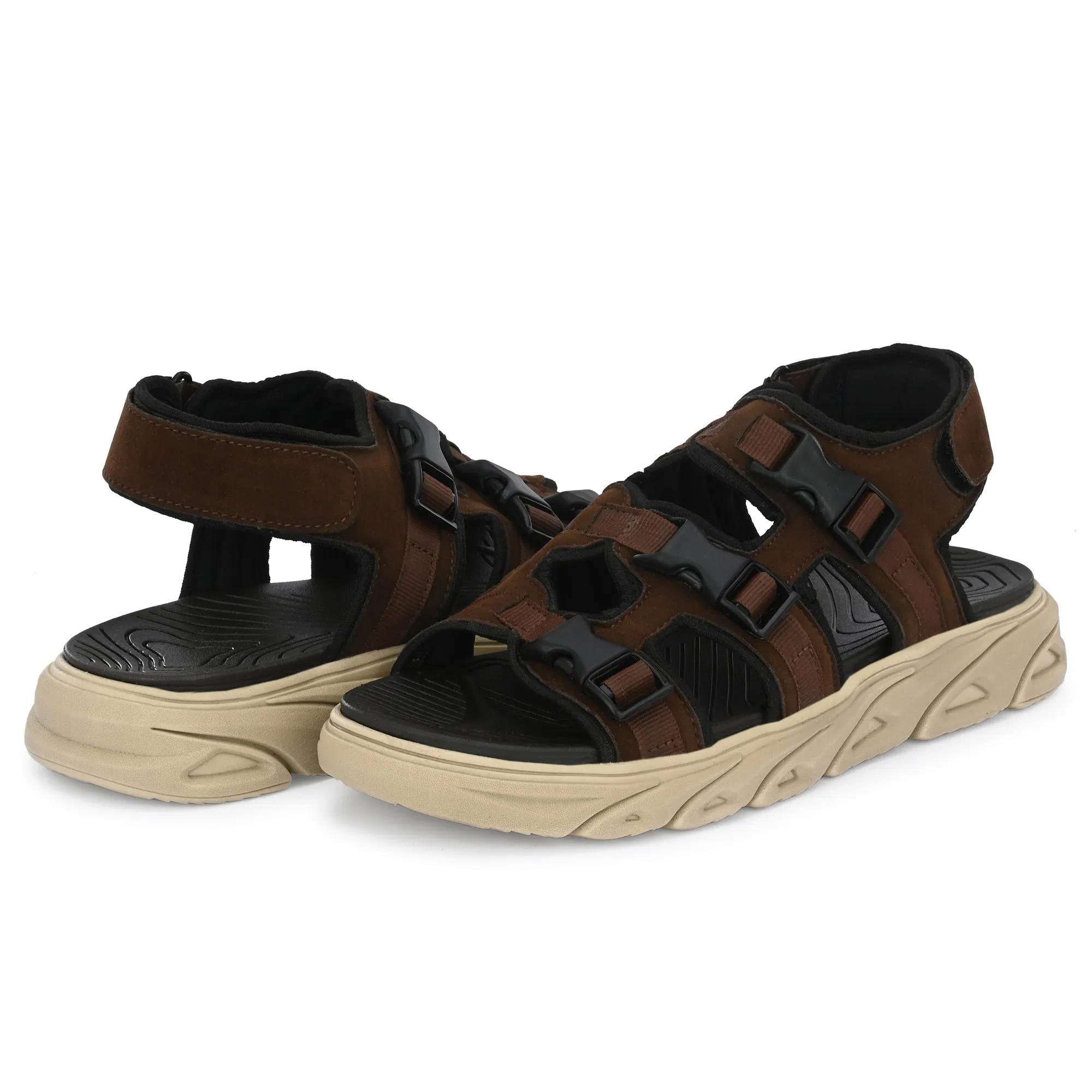 Attitudist Unisex Handcrafted Brown Casual Sandal