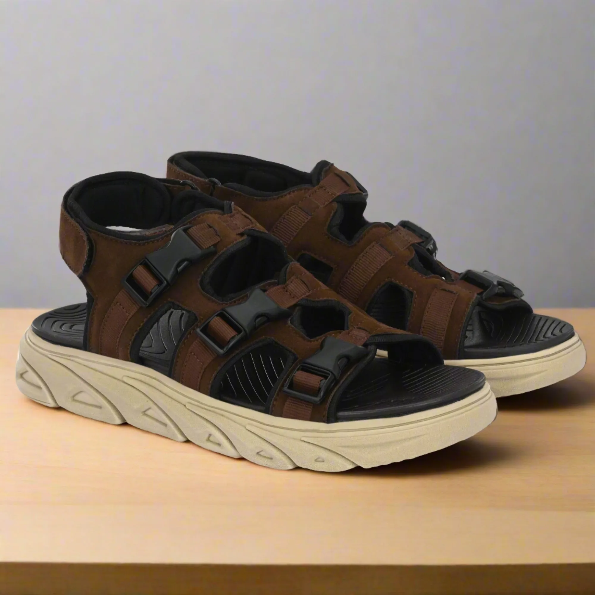 Attitudist Unisex Handcrafted Brown Casual Sandal