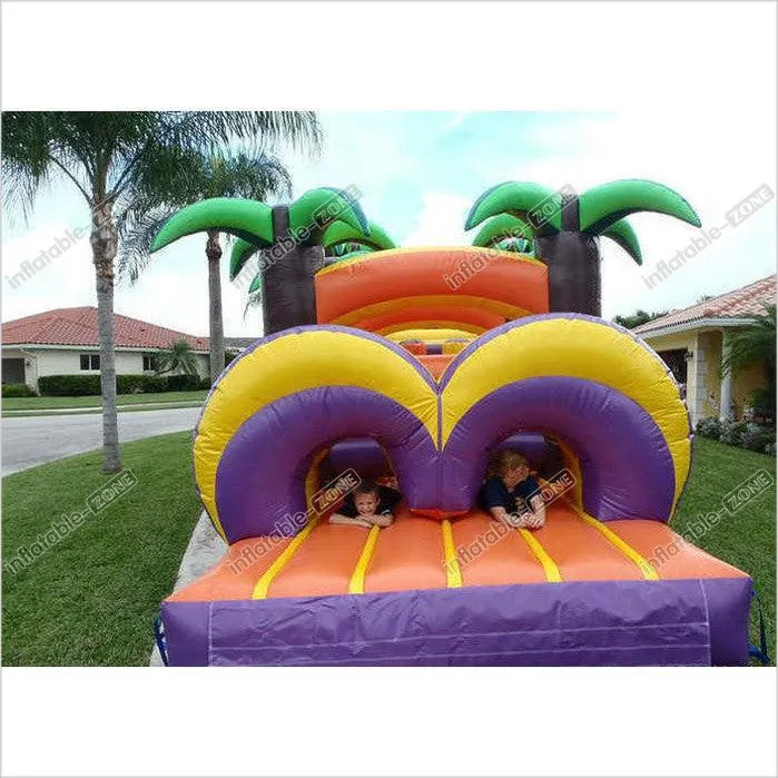 Backyard Fun Obstacle Course Bouncer Race , Outdoor Games Bouncy Assault Course