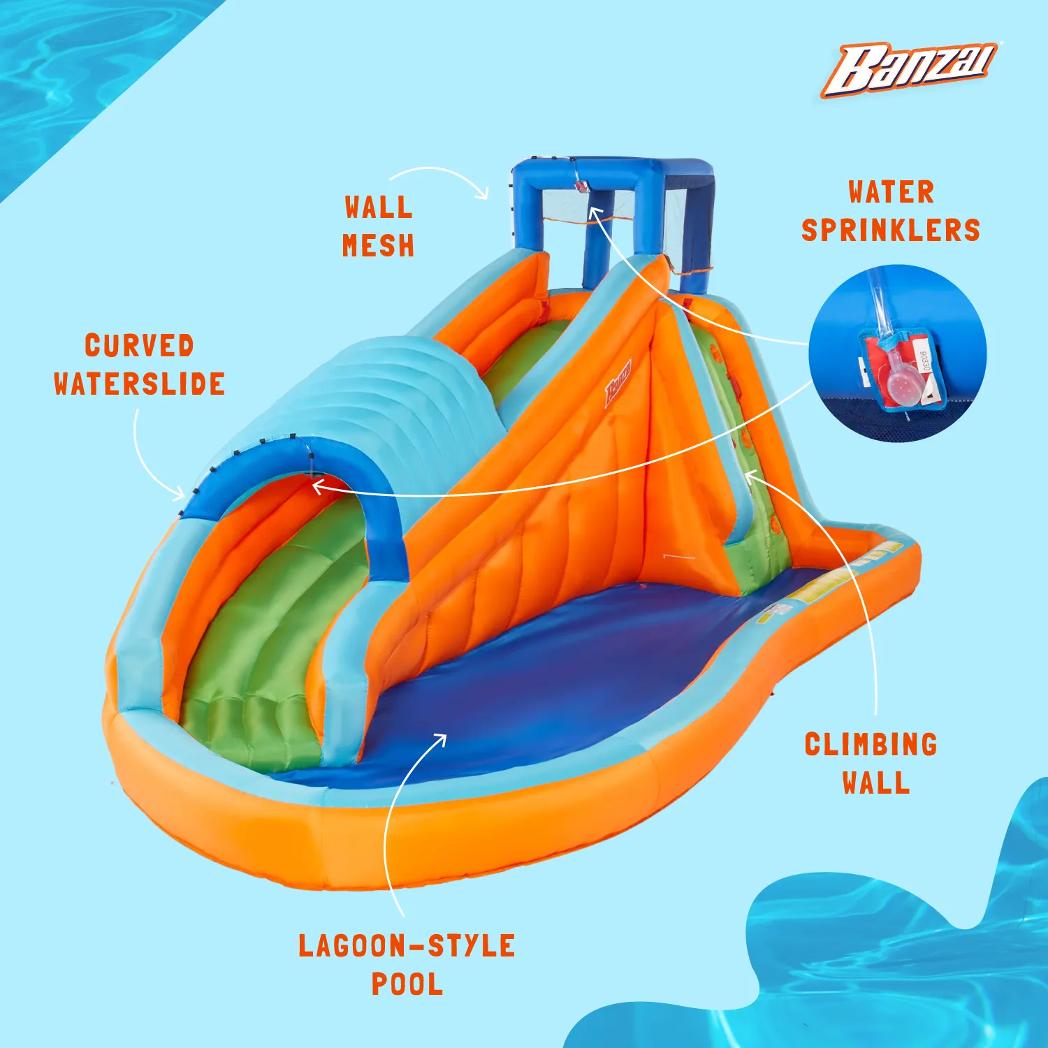 Banzai Surf Rider Inflatable Backyard Water Park (Open Box)