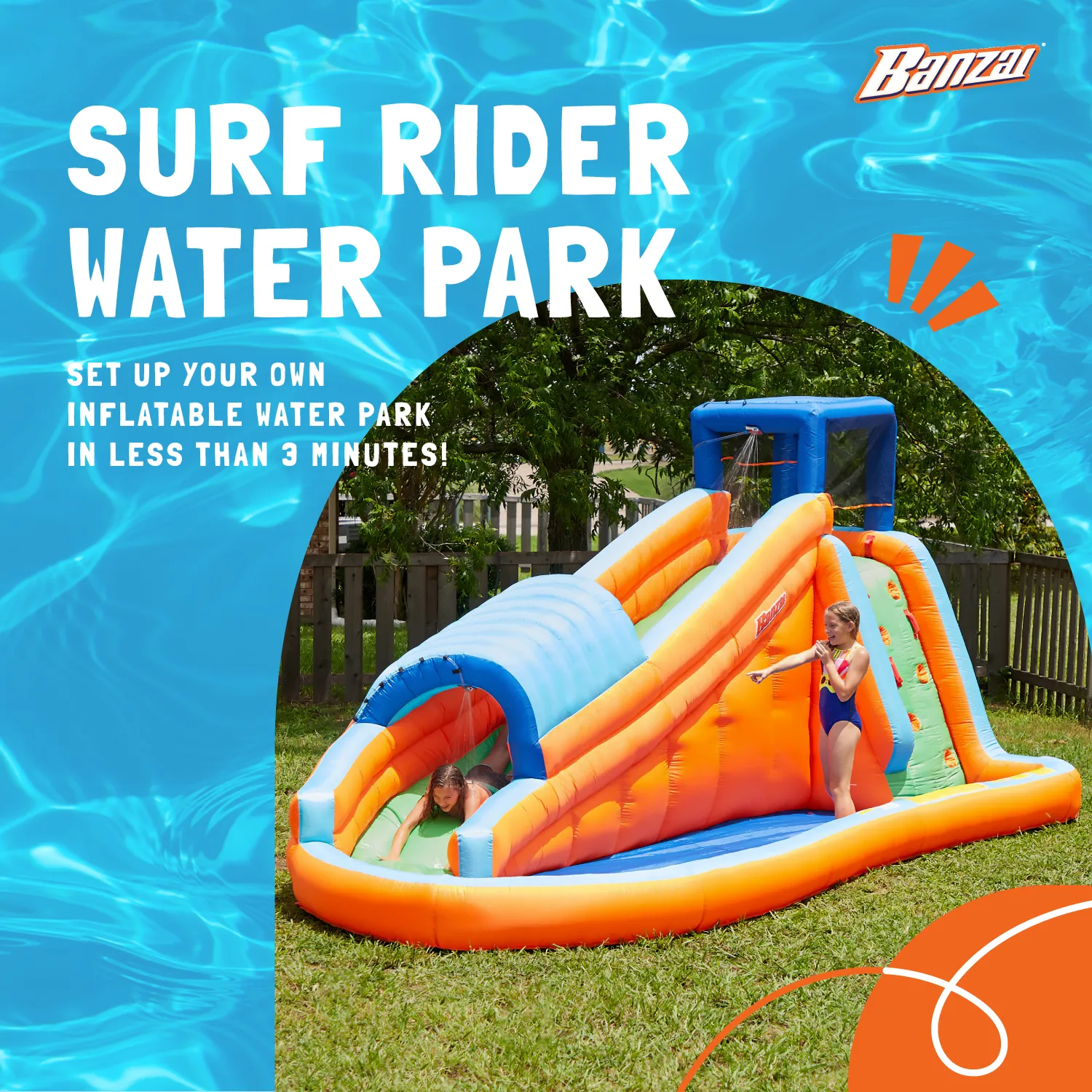 Banzai Surf Rider Inflatable Backyard Water Park (Open Box)