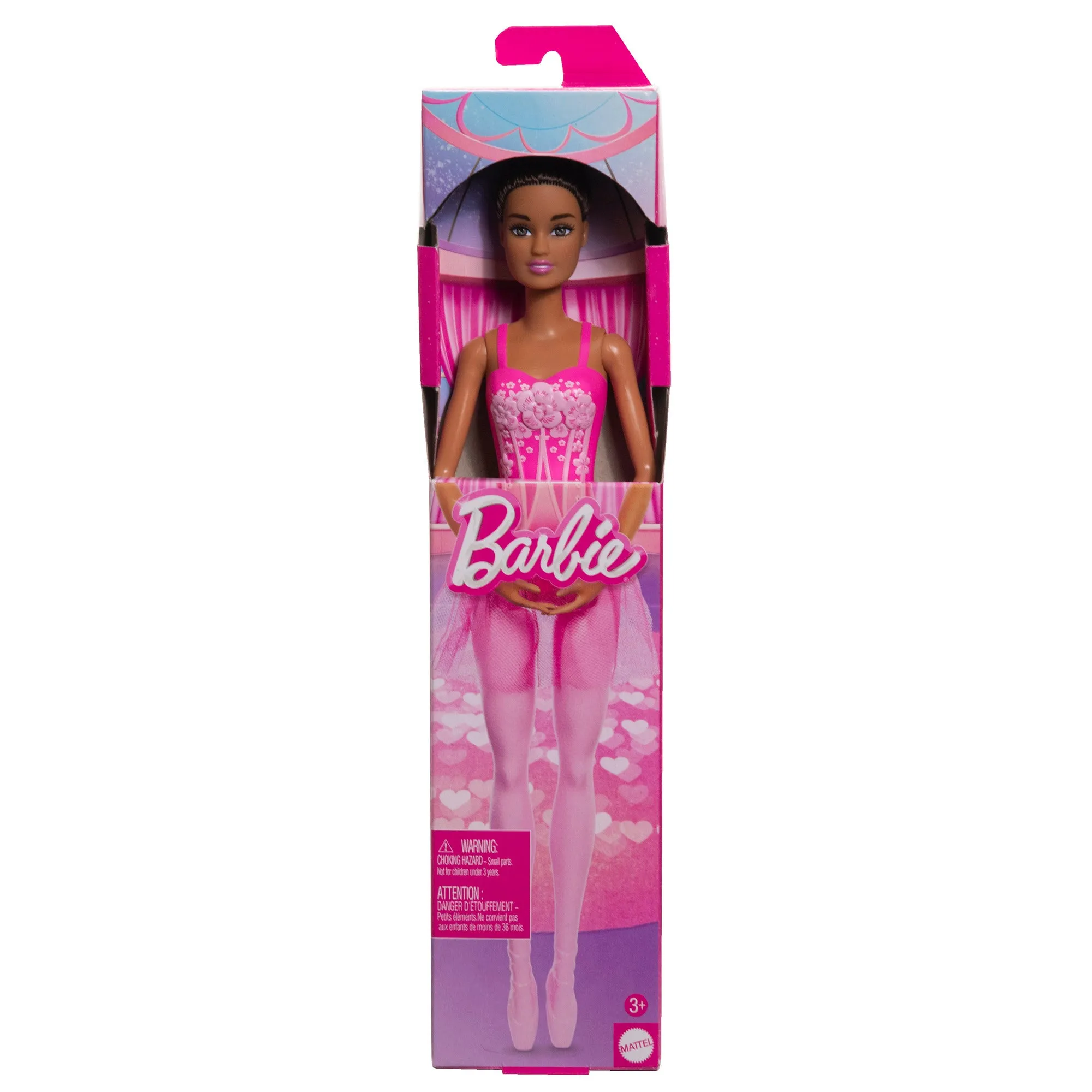 Barbie Ballerina Doll, Brunette Fashion Doll Wearing Pink Removable Tutu, Posed with Ballet Arms & “en Pointe” Toe Shoes