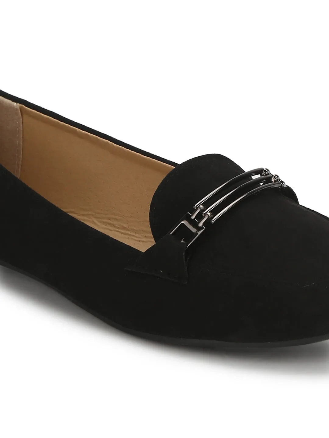 Black Chain Loafer Flats