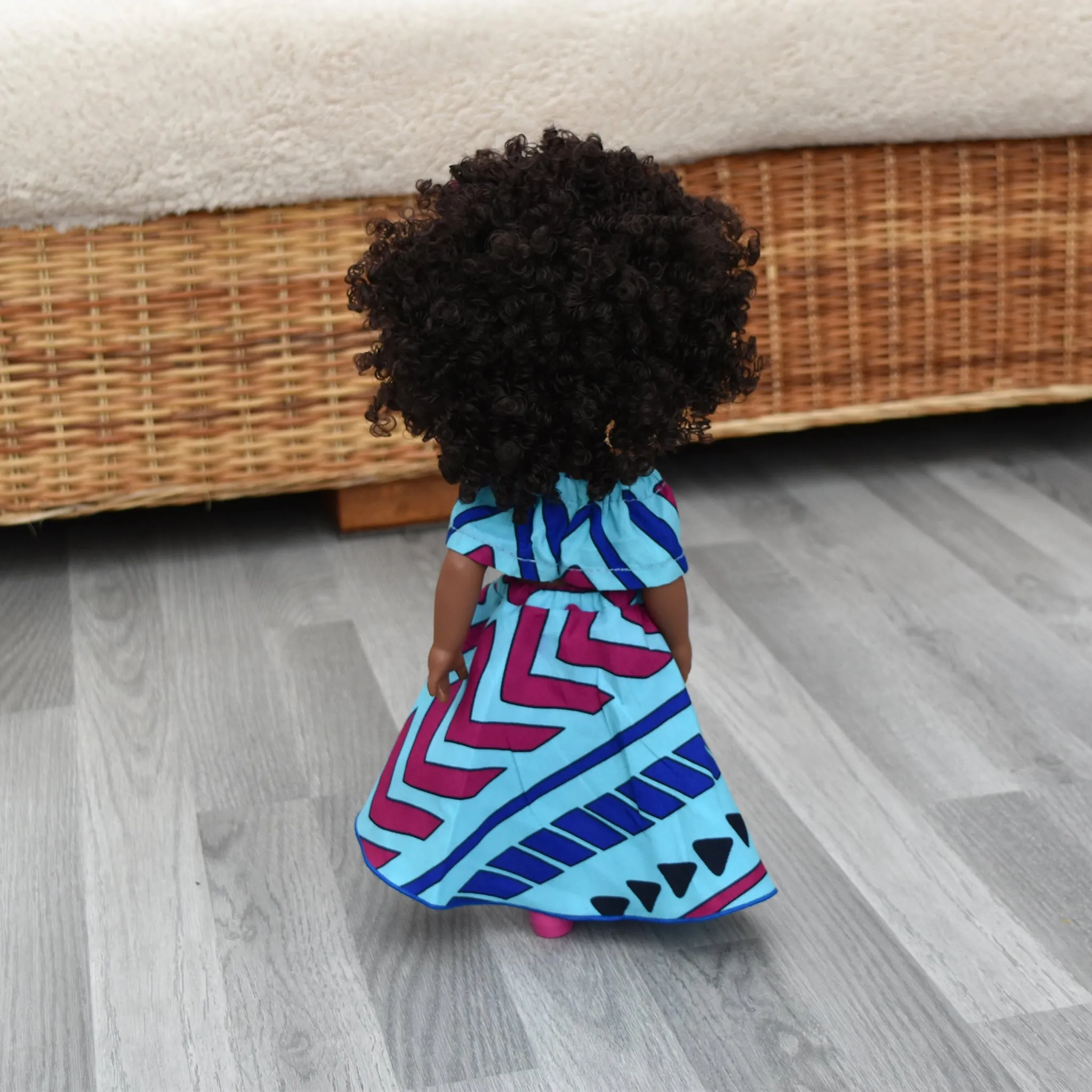 Black Doll - Afro Hair doll - Afro Doll in Ankara Doll Dress 16