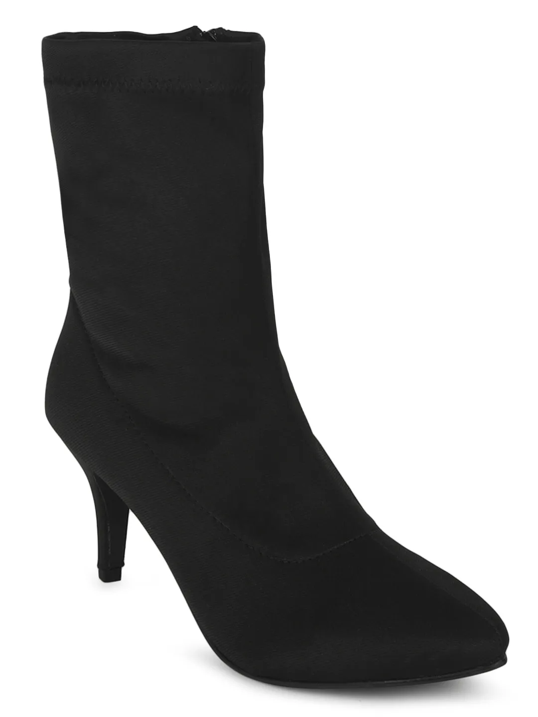 Black Lycra Stiletto Ankle Boots (TC-ST-1270-BLKLYC)