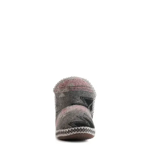 Blazin Roxx Women's Hallie Ankle Boot Slippers in Grey & Pink Aztec