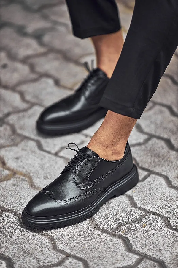 Bojoni Bravo Black Wing Tip Oxfords