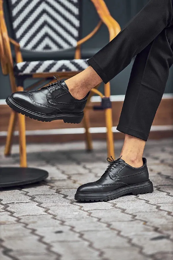 Bojoni Bravo Black Wing Tip Oxfords