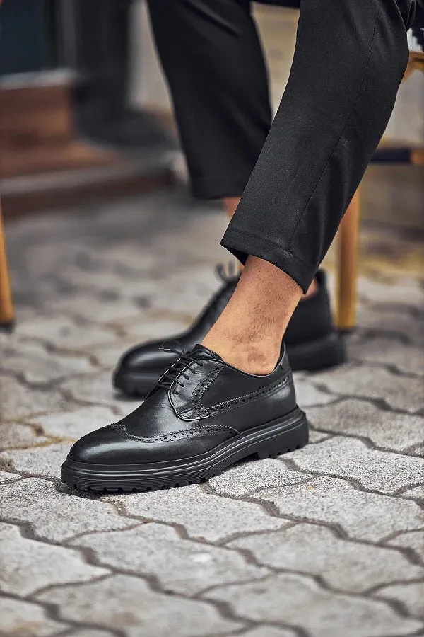 Bojoni Bravo Black Wing Tip Oxfords