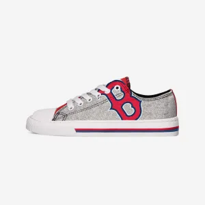 Boston Red Sox Womens Glitter Low Top Canvas Shoe