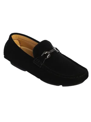 Boys Black Velvet Horsebit Slip On Loafers 9 Toddler-8 Kids