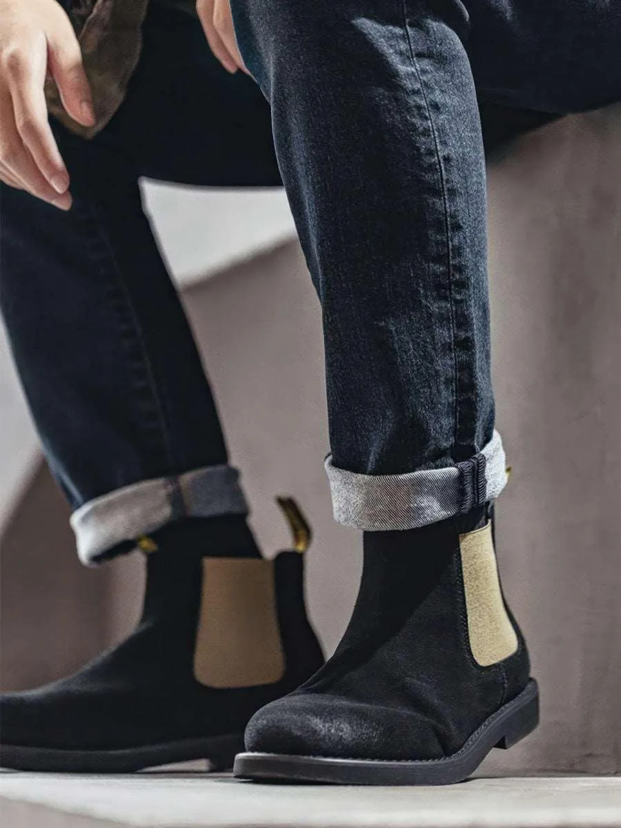 British Retro Grain Upper Chelsea Boots