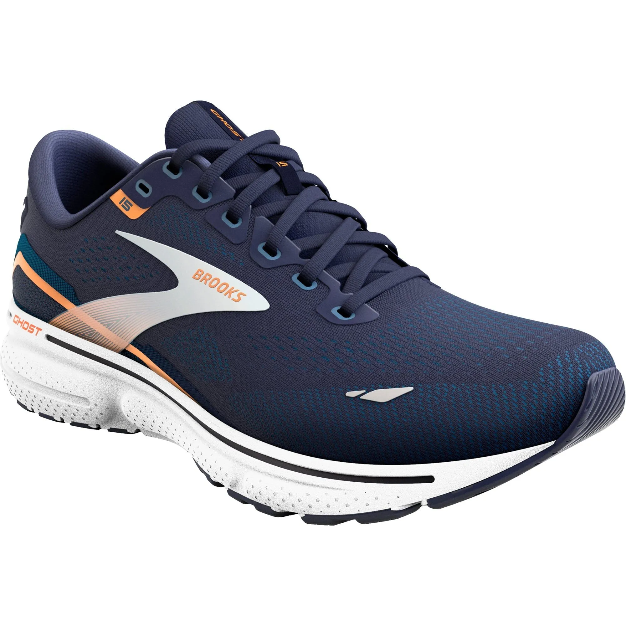 Brooks Ghost 15 WIDE FIT Mens Running Shoes - Navy