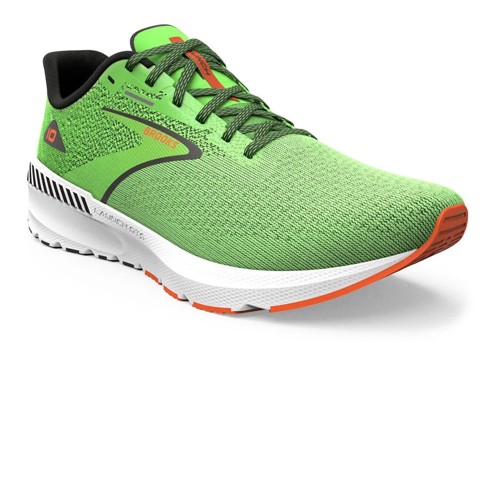 Brooks Launch GTS 10 (Mens) - Green Gecko/Red Orange/White