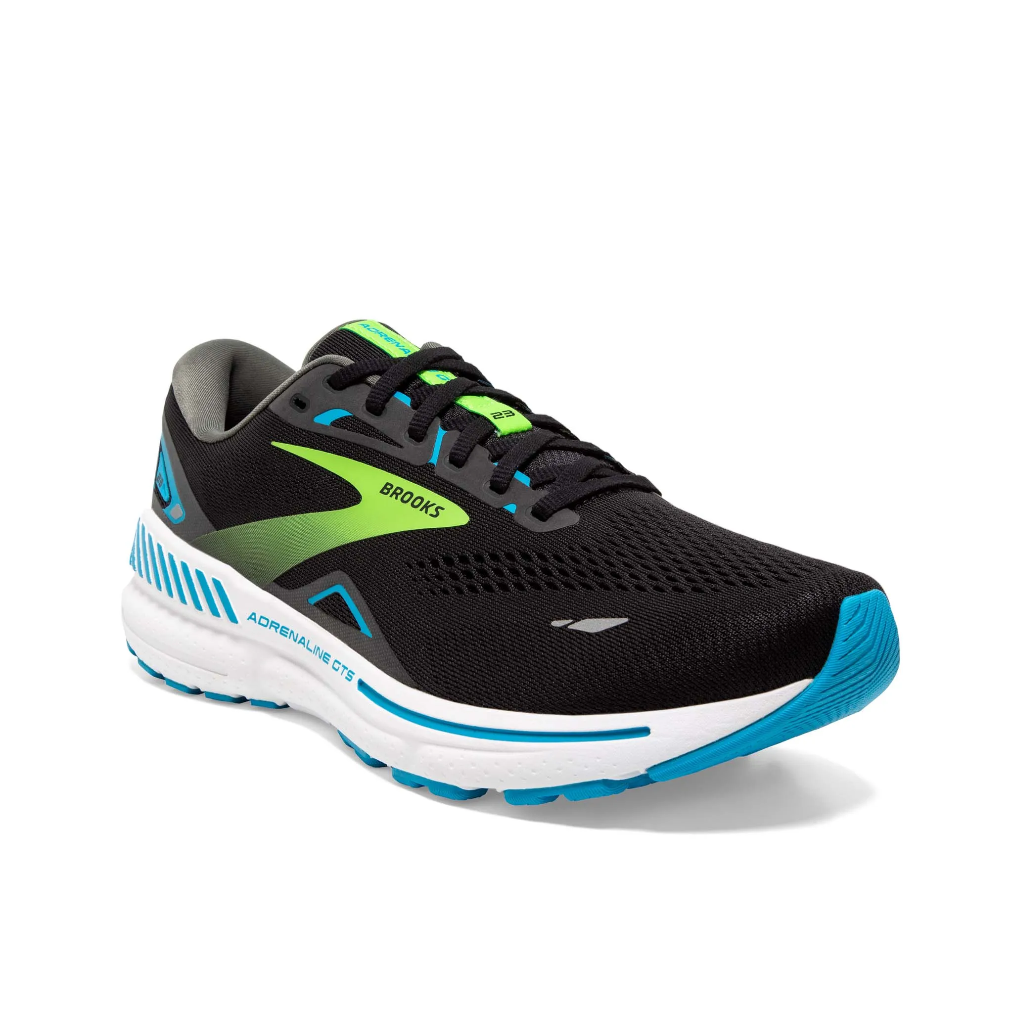 Brooks | Men's Adrenaline GTS 23 2E Running Shoes - Black/Hawaiian Ocean