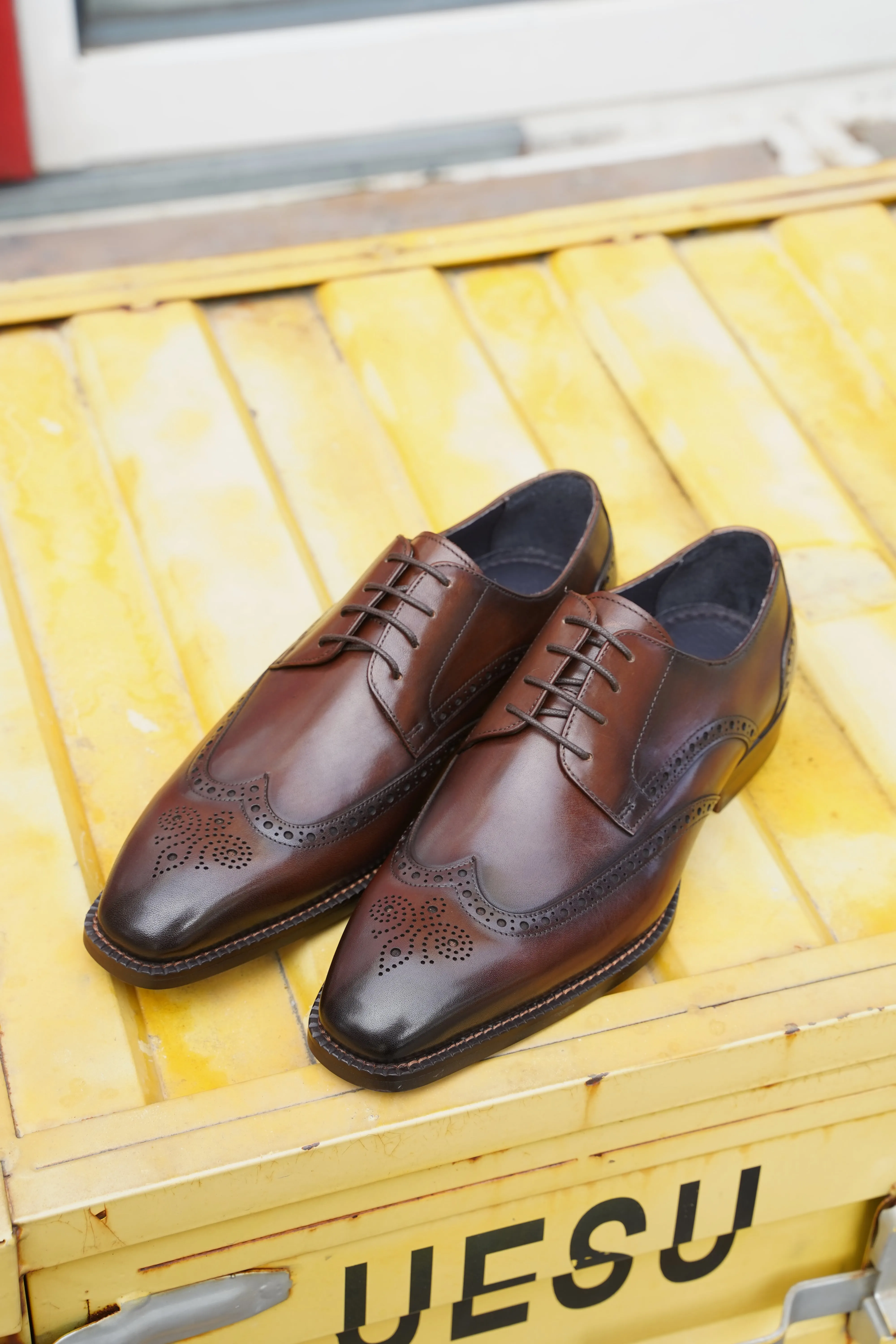 Brown Brogue Derby Shoes