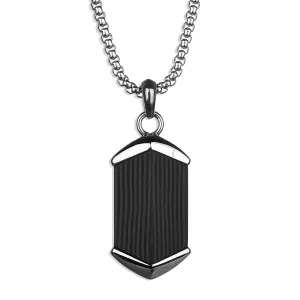 Carbon Obsidian Necklace - Silver x Black