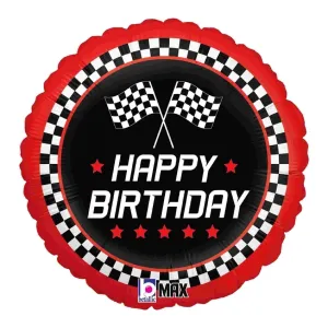 Checkered Race Flag Birthday Balloon | 18 Inch