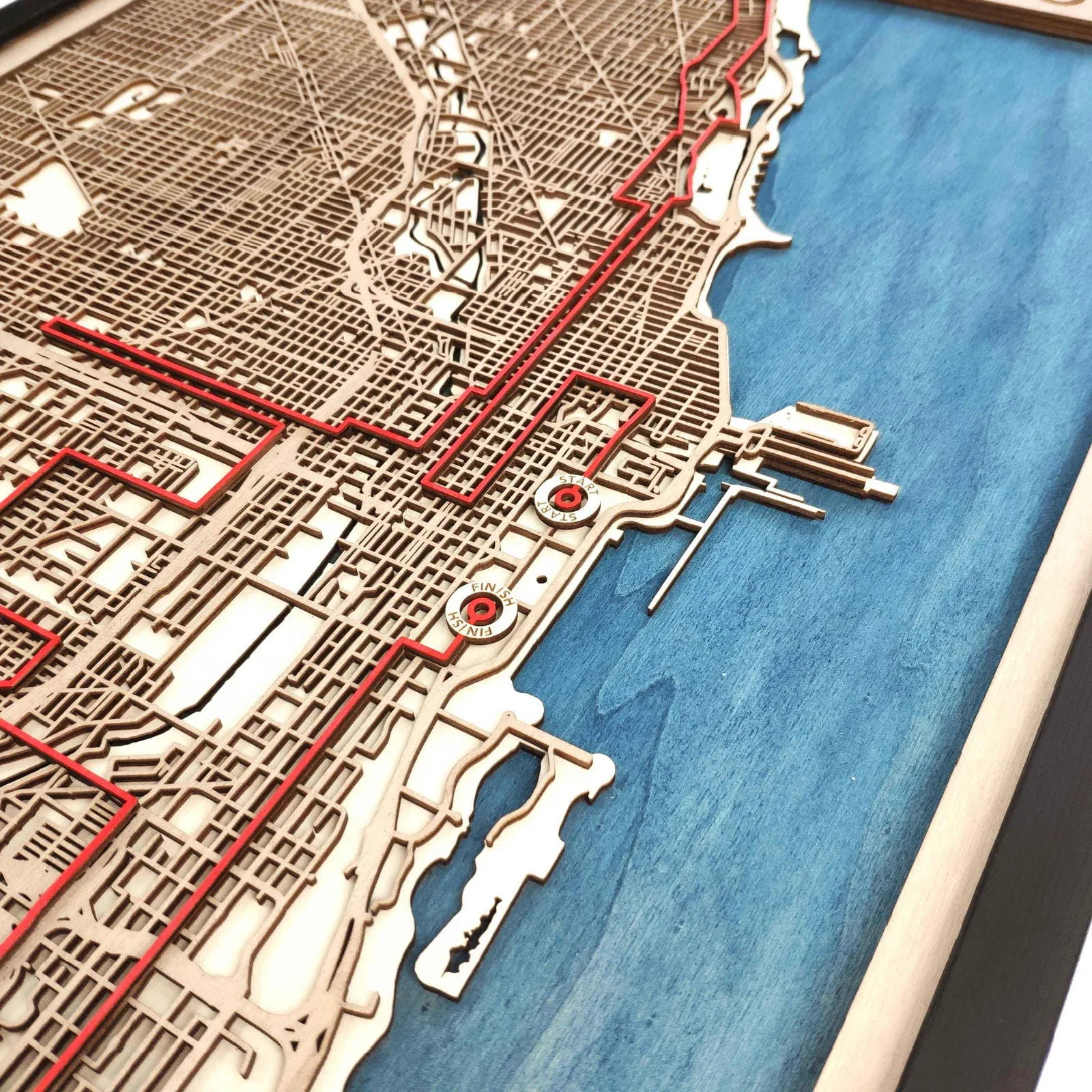 Chicago Marathon Course Map - Wall Art Gift