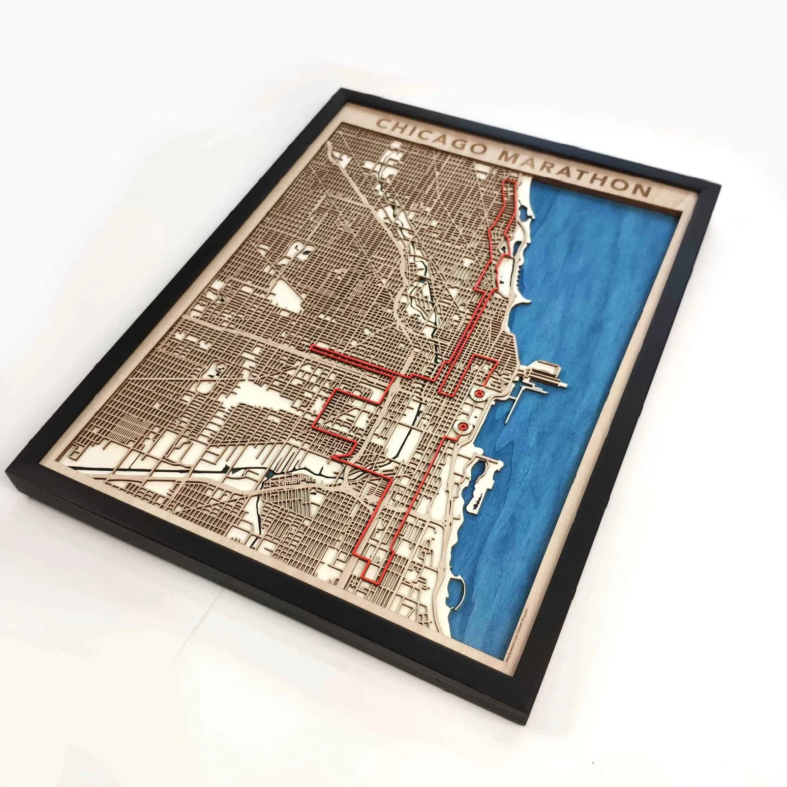 Chicago Marathon Course Map - Wall Art Gift