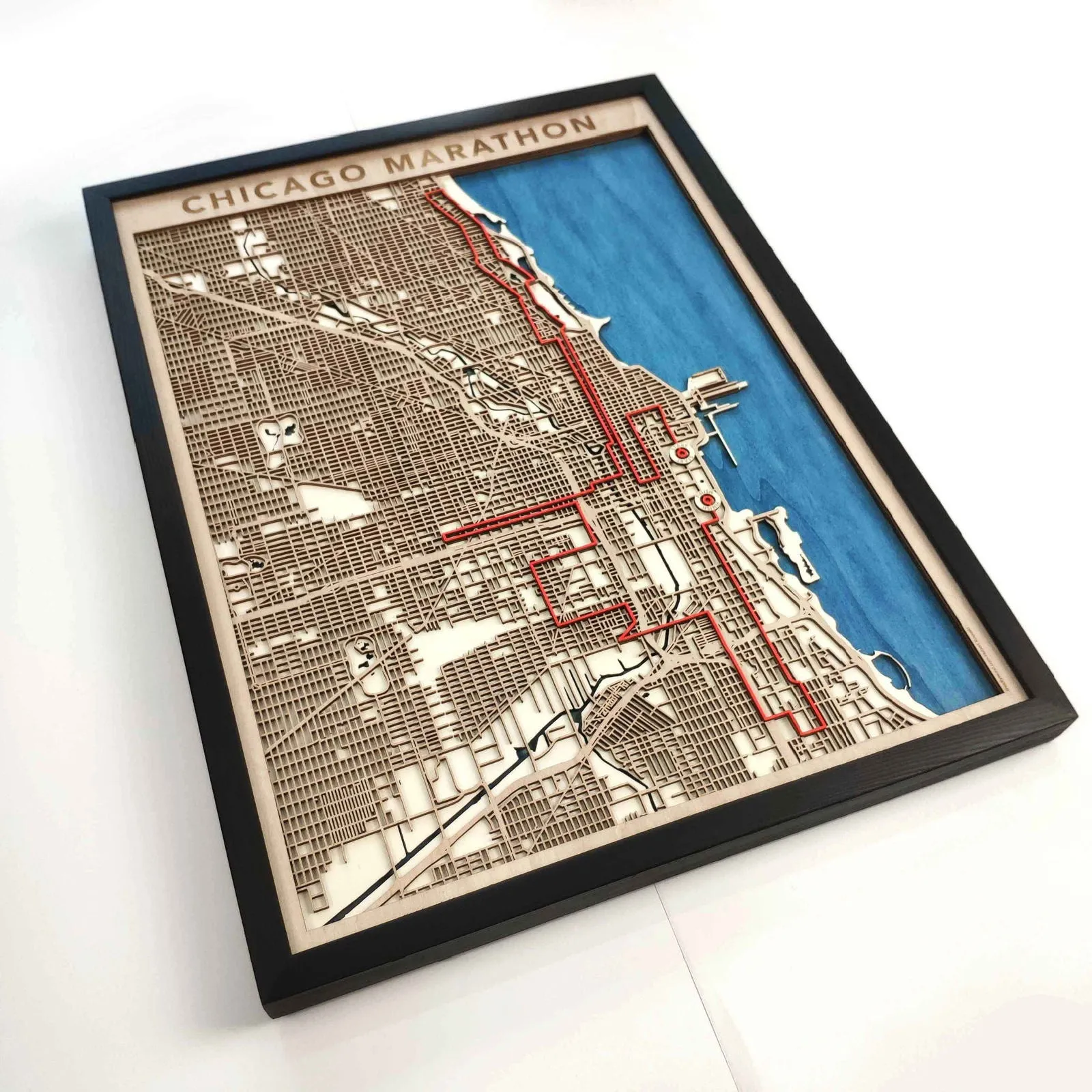 Chicago Marathon Course Map - Wall Art Gift