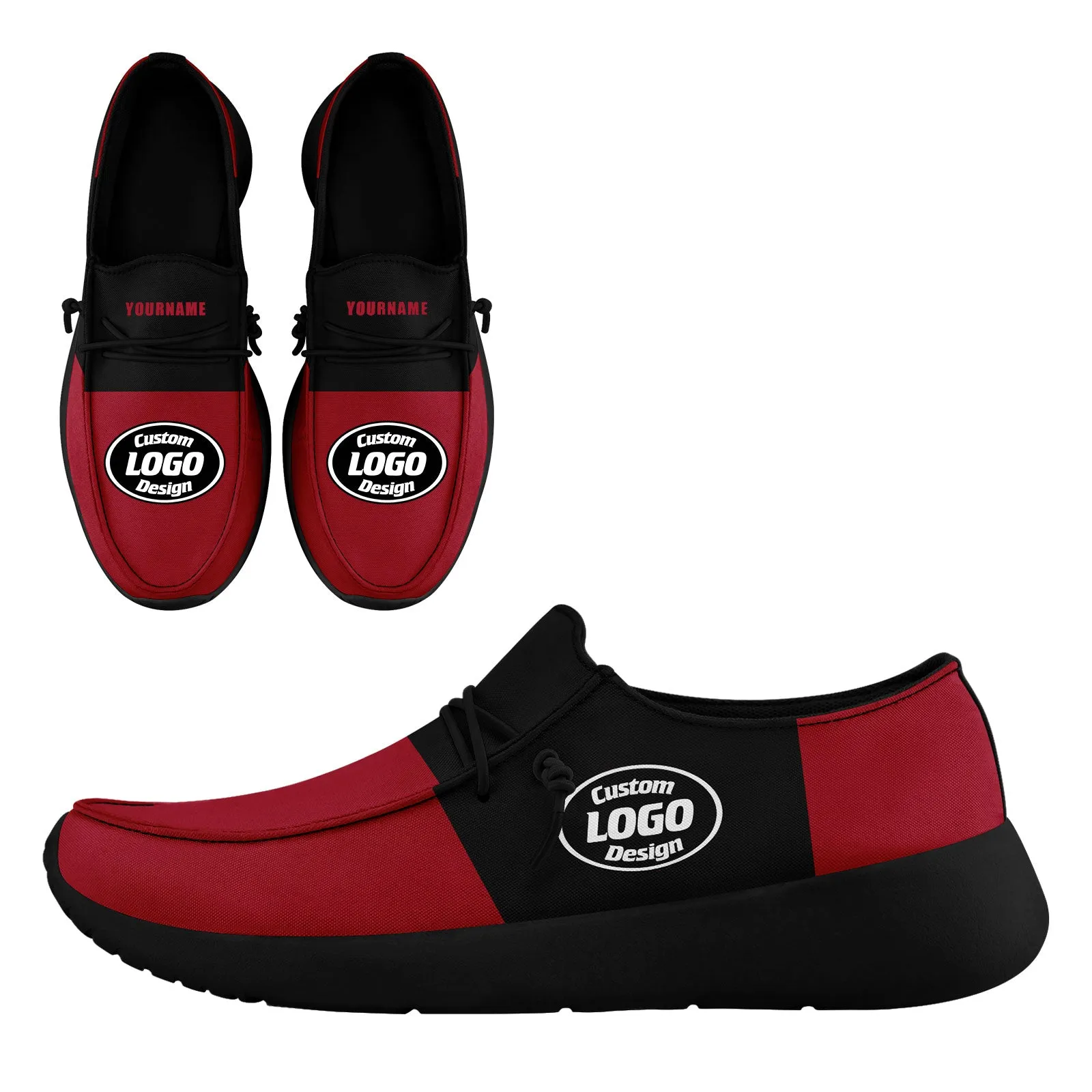 Custom Atlanta Red Black Shoes Personalized Sneaker FN018-D020278-3