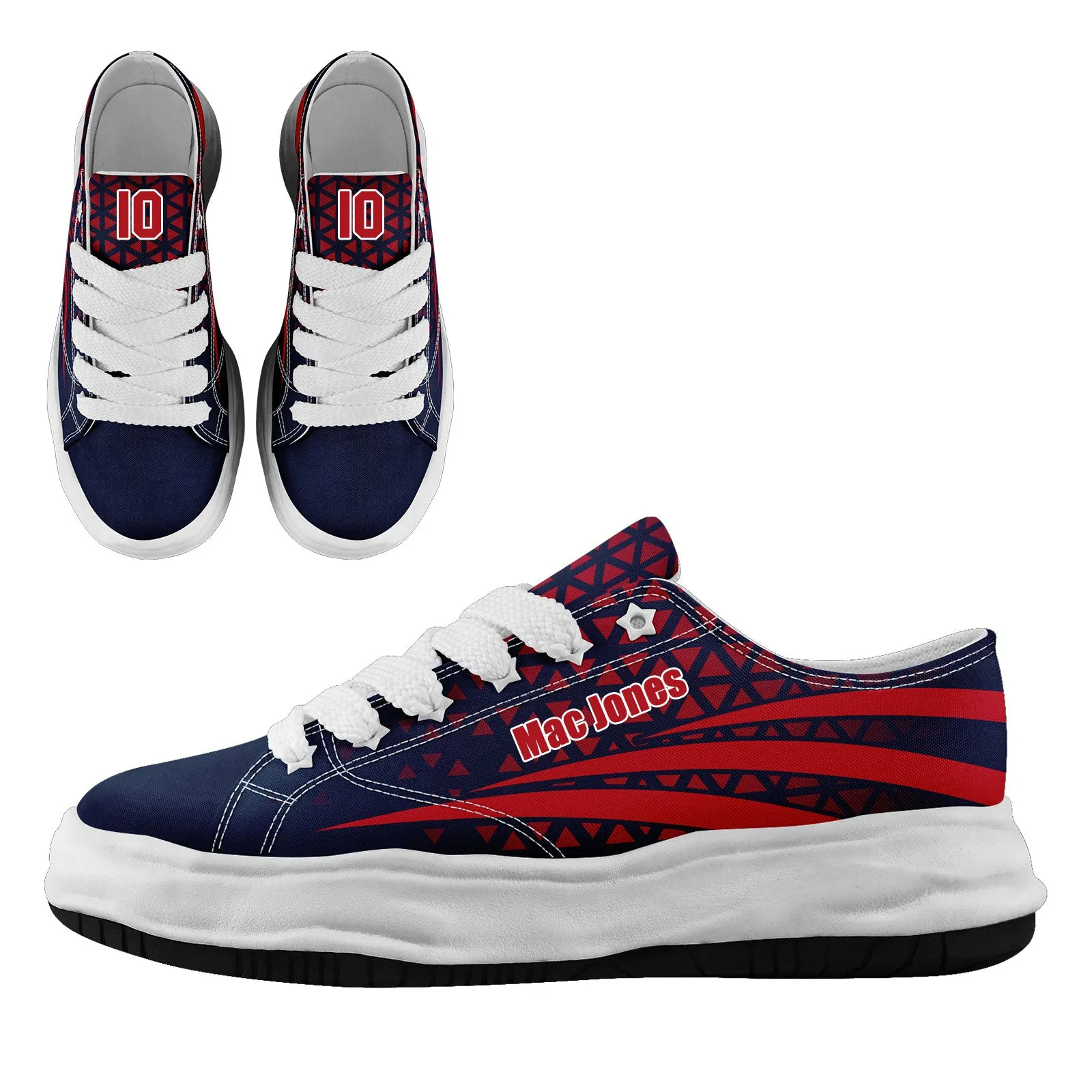 Custom Blue White Massachusetts Shoes Personalized Sneaker FN038-D023003-26