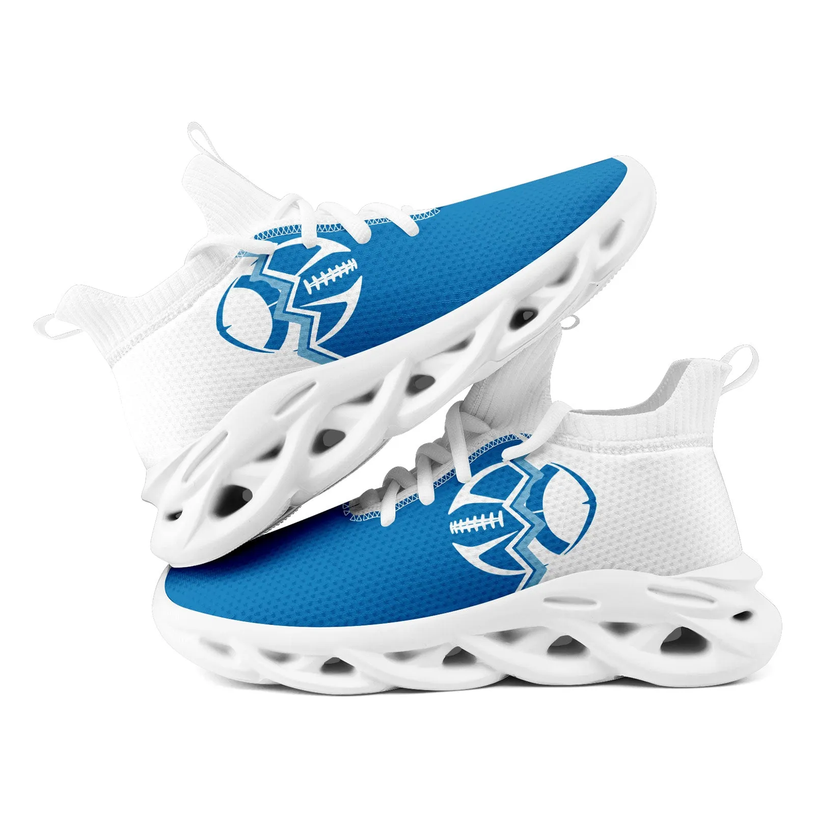 Custom Blue White Michigan MaxSoul Shoes and Hat Combo Offer Personalized Combo ZH-D028017-6