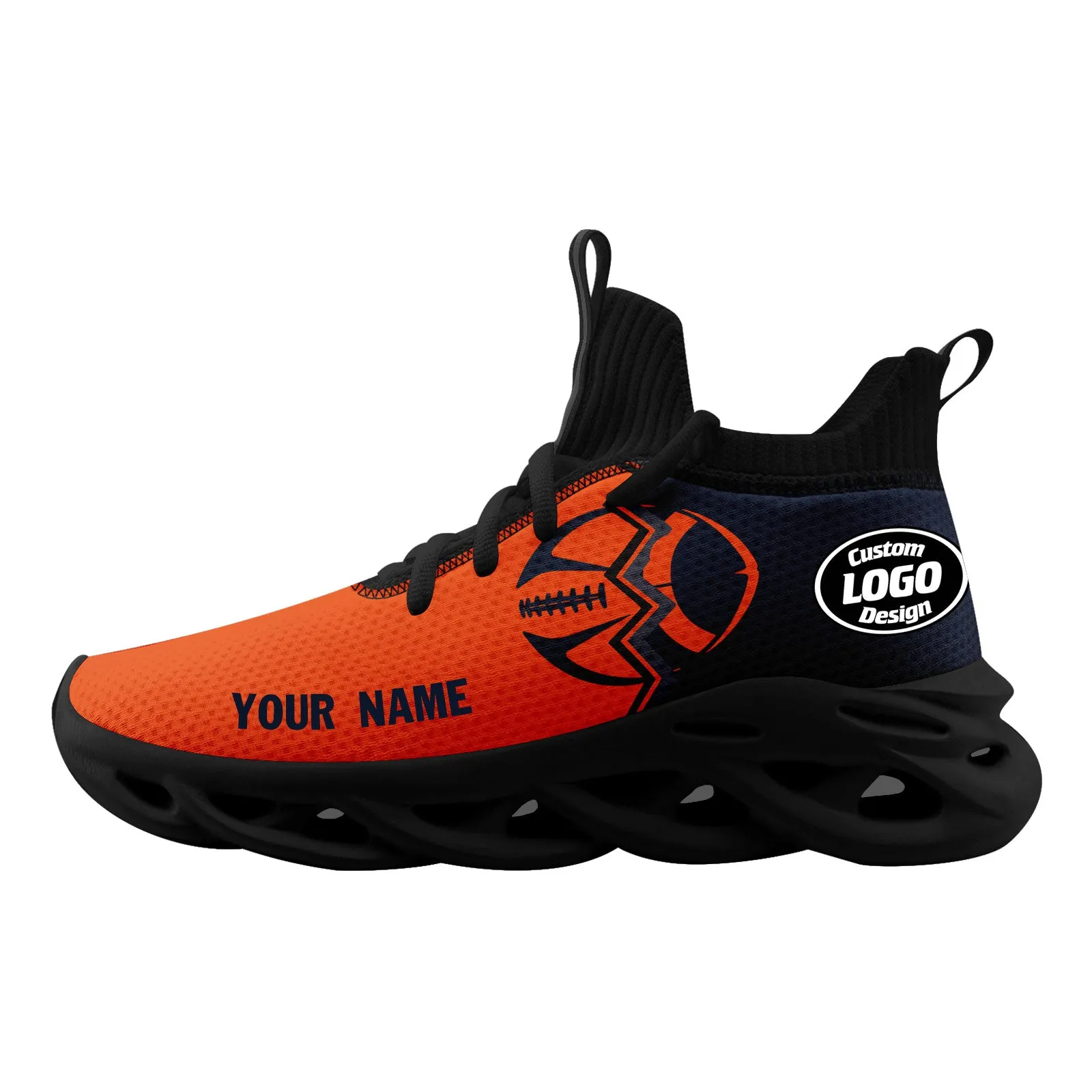 Custom Deep Blue Orange Illinois MaxSoul Shoes and Hat Combo Offer Personalized Combo ZH-D028017-4