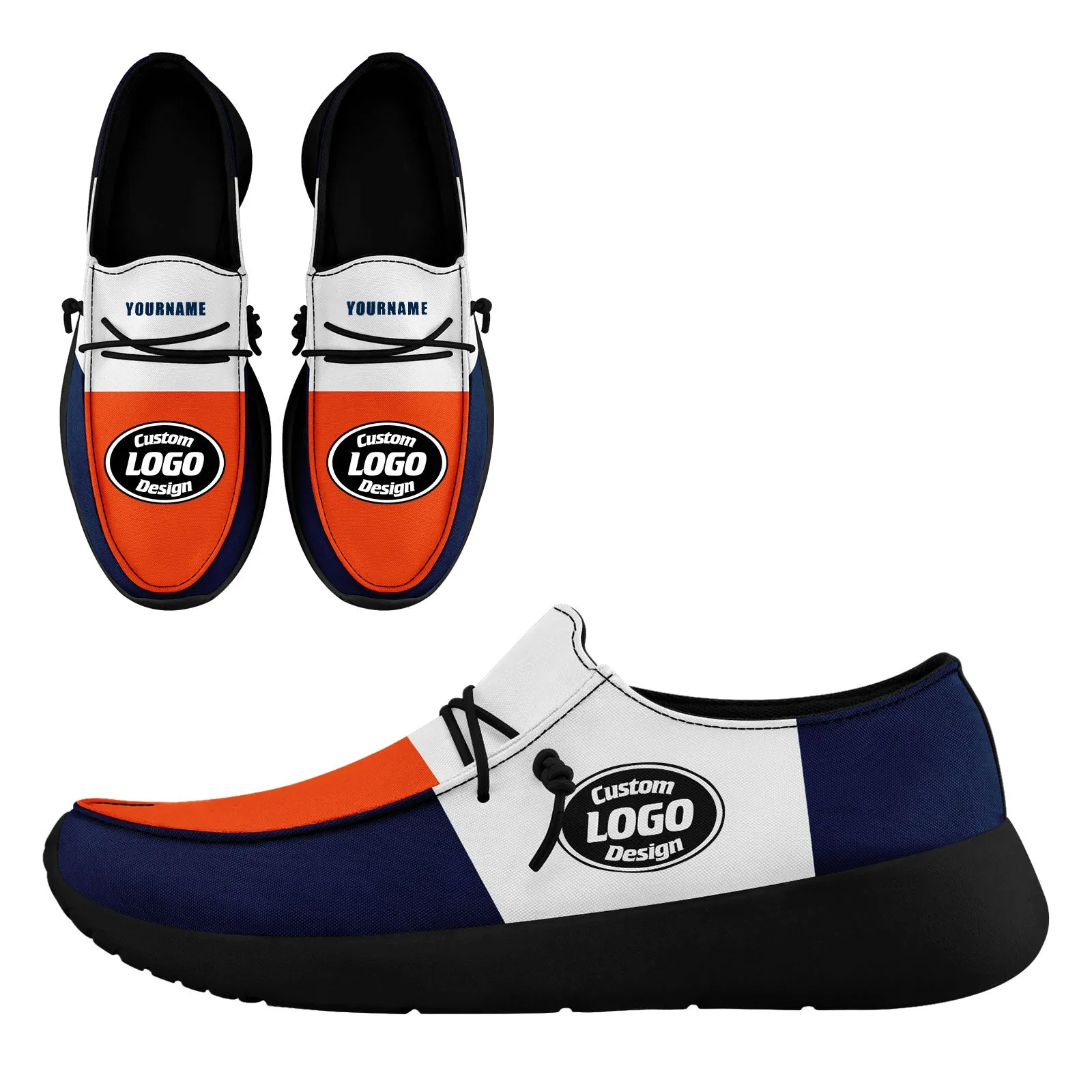 Custom Denver Orange Blue White Shoes Personalized Sneaker FN018-D020278-10