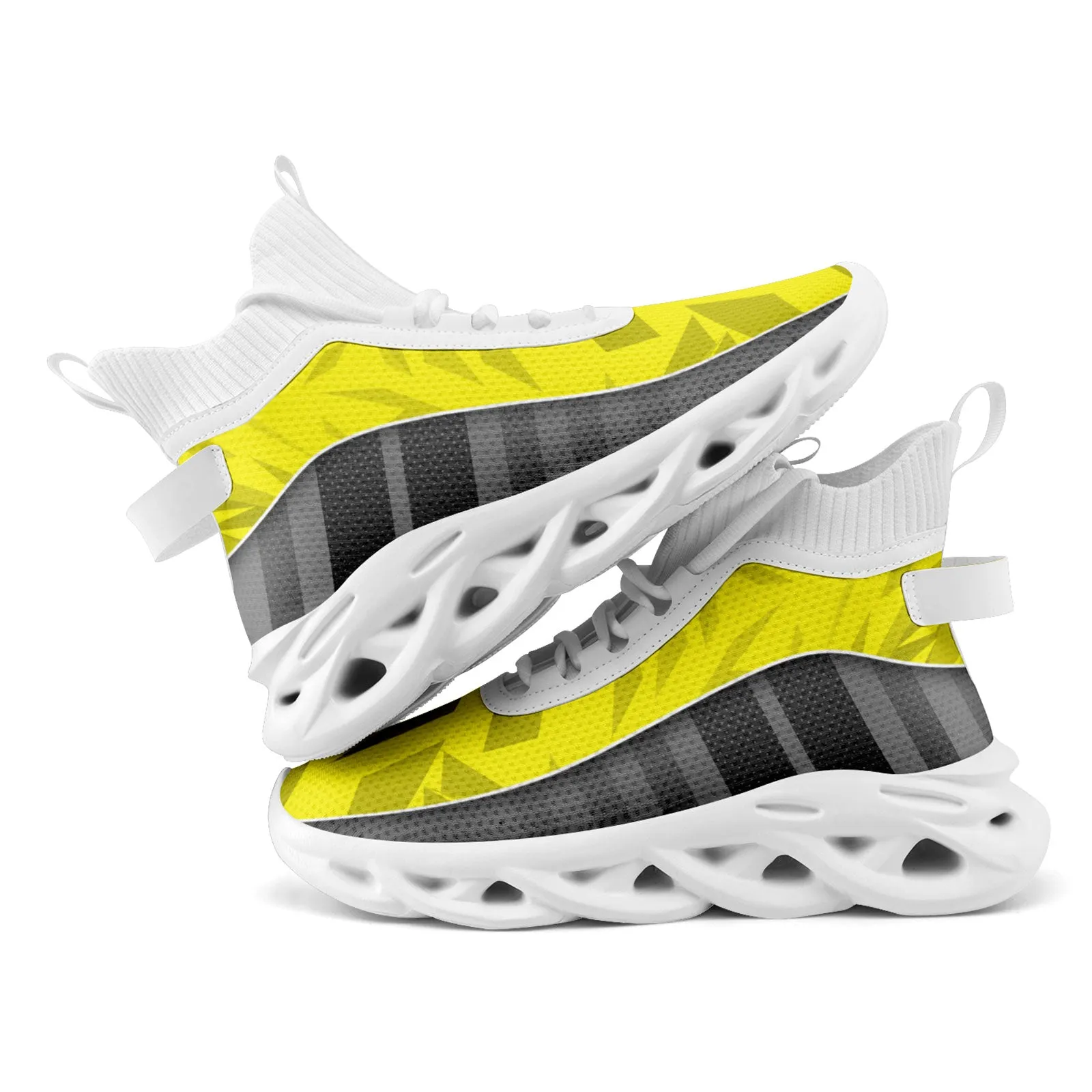 Custom Gray Yellow Maxsoul Shoes Personalized Sneaker FN029A-D020158-9