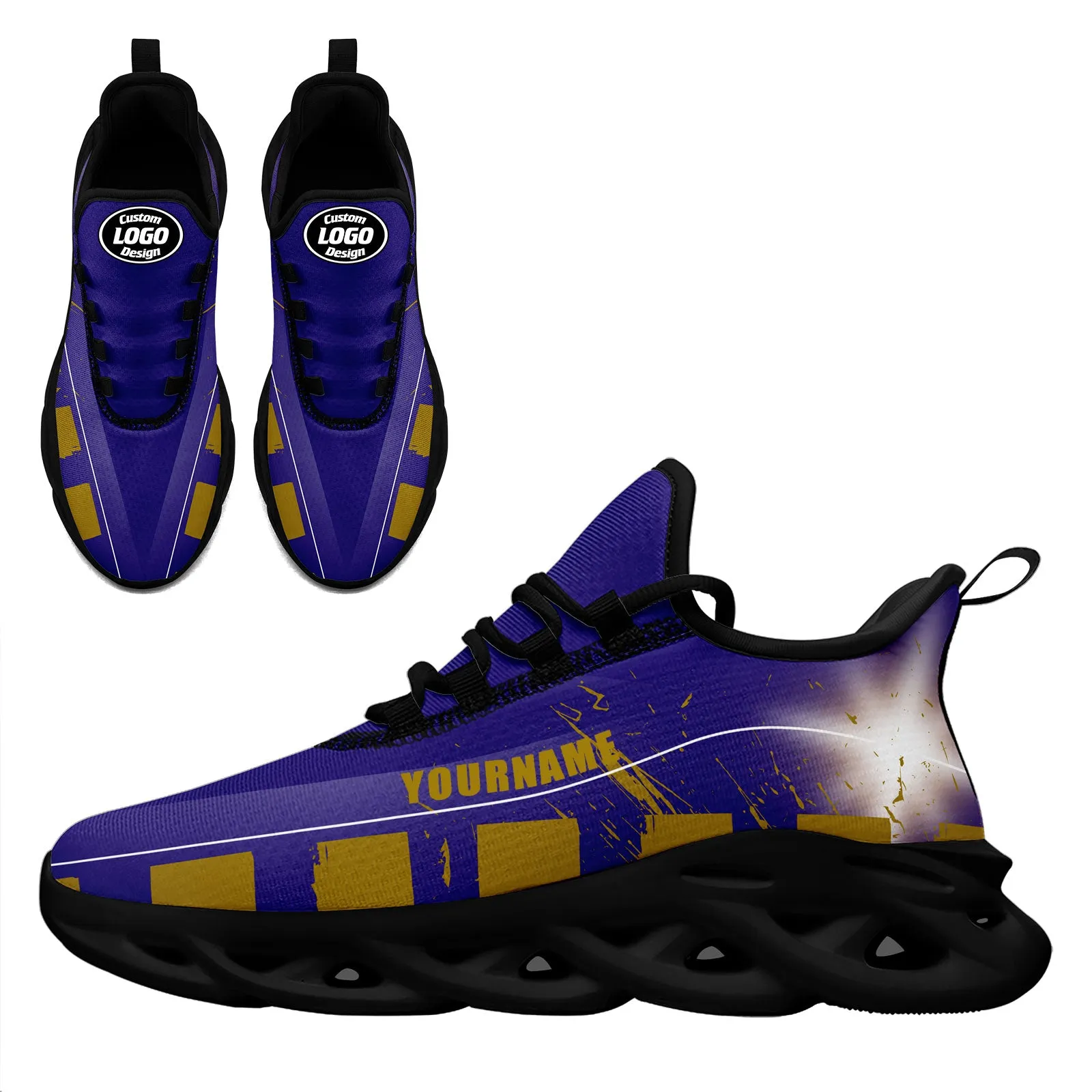 Custom Purple Yellow Baltimore Maxsoul Shoes Personalized Sneaker FN003-D020260-2