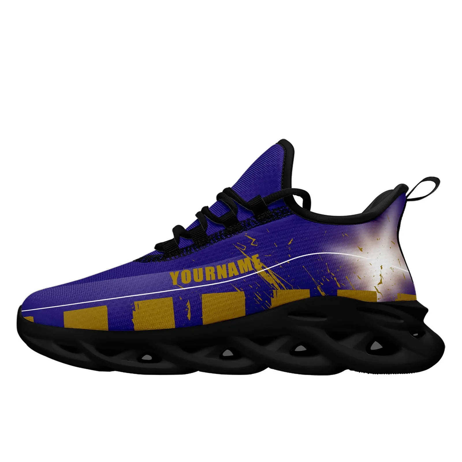 Custom Purple Yellow Baltimore Maxsoul Shoes Personalized Sneaker FN003-D020260-2