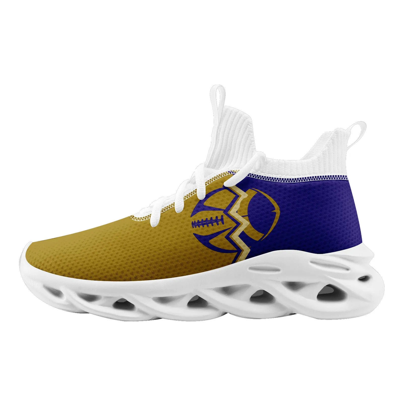 Custom Purple Yellow Maryland MaxSoul Shoes and Hat Combo Offer Personalized Combo ZH-D028017-17