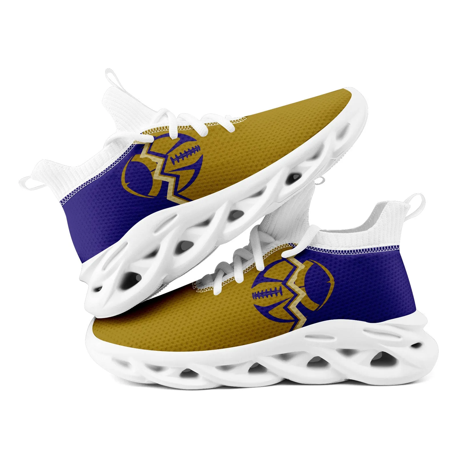 Custom Purple Yellow Maryland MaxSoul Shoes and Hat Combo Offer Personalized Combo ZH-D028017-17