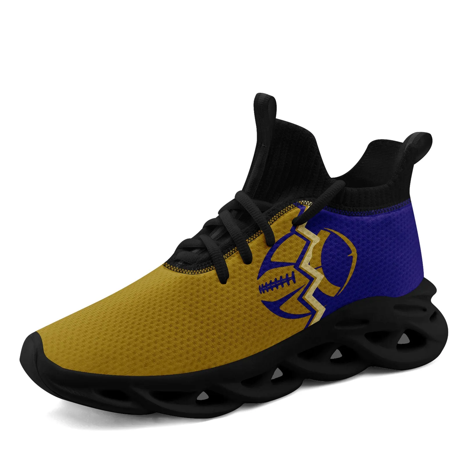 Custom Purple Yellow Maryland MaxSoul Shoes and Hat Combo Offer Personalized Combo ZH-D028017-17