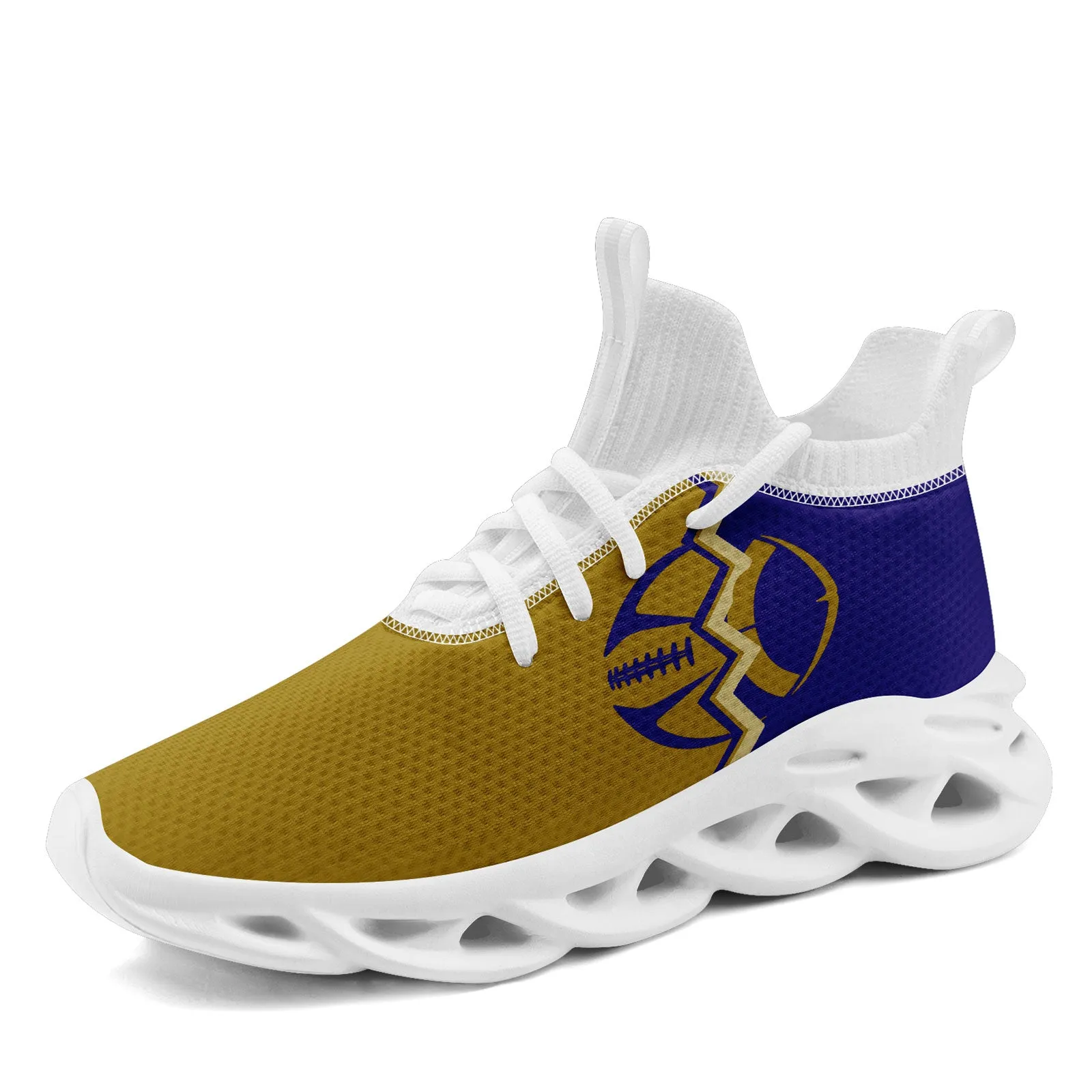 Custom Purple Yellow Maryland MaxSoul Shoes and Hat Combo Offer Personalized Combo ZH-D028017-17