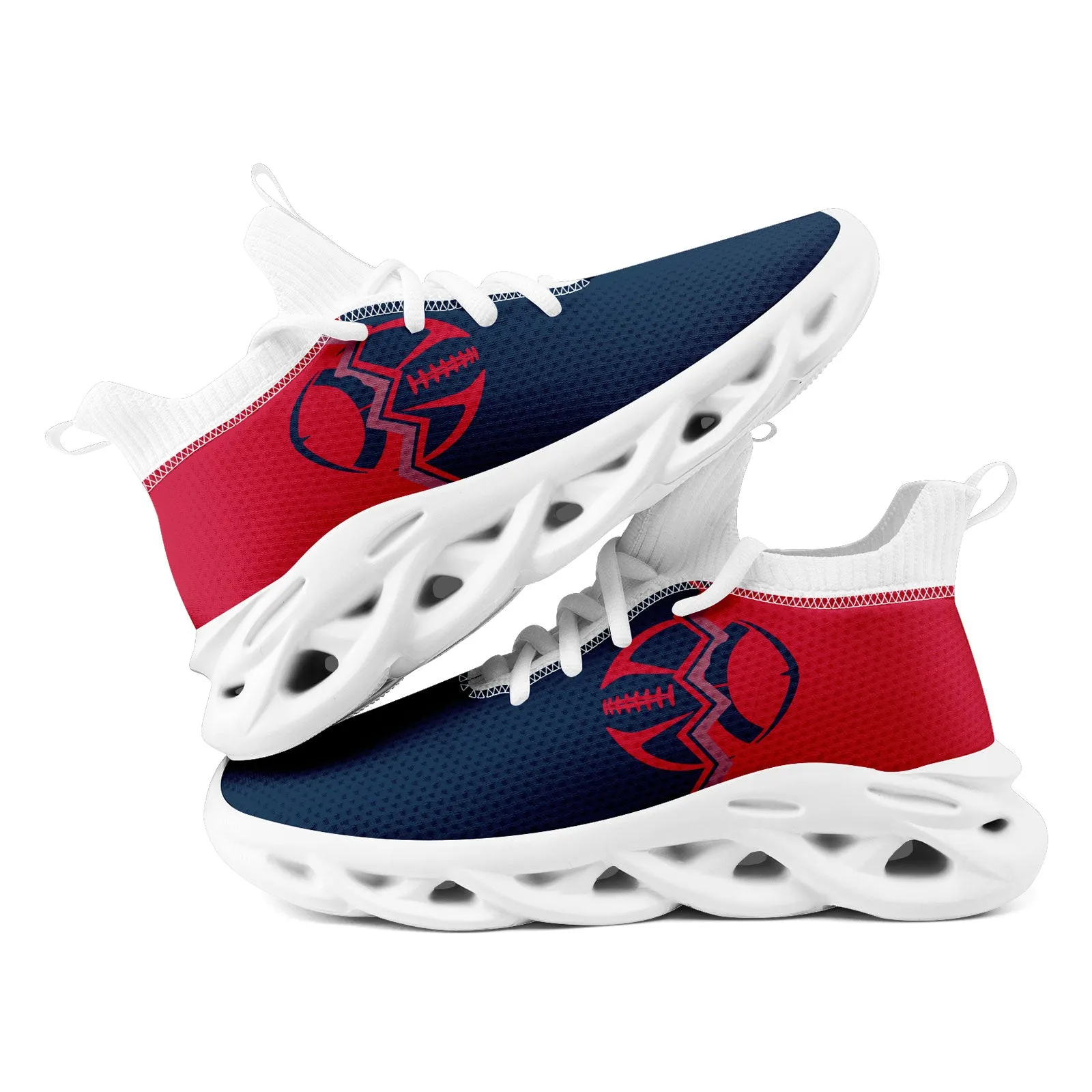 Custom Red Blue Massachusetts MaxSoul Shoes and Hat Combo Offer Personalized Combo ZH-D028017-29